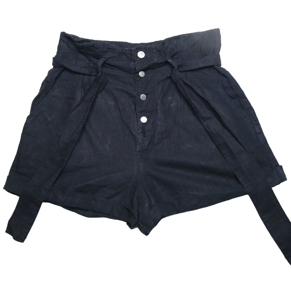 Zara Women's Shorts with Belt in Dark Navy/Black, size Small